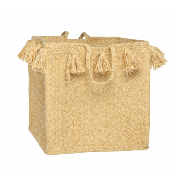 Nattiot dzeltena kokvilnas ar rokām austa kaste, ∅ 30 cm