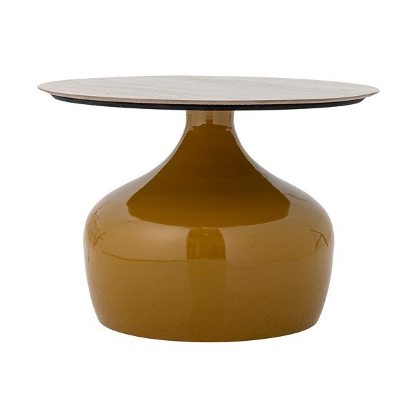 Dzeltens apaļš žurnālgaldiņš ar keramikas virsmu ø 60 cm Lecco – Bloomingville-image-3