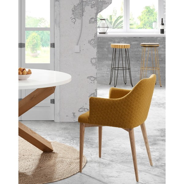 Sinepju dzeltens ēdamistabas krēsls Kave Home Danai-image-4