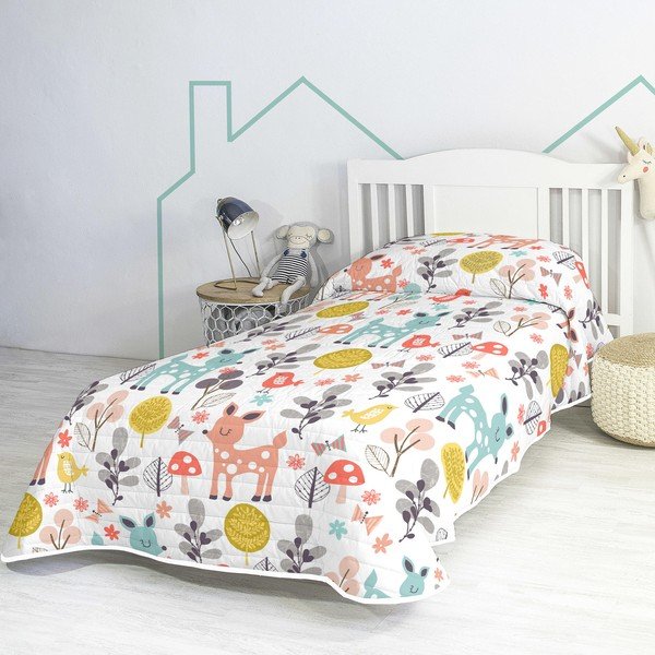 Kokvilnas bērnu gultas pārklājs 260x180 cm Woodland – Moshi Moshi-image-2