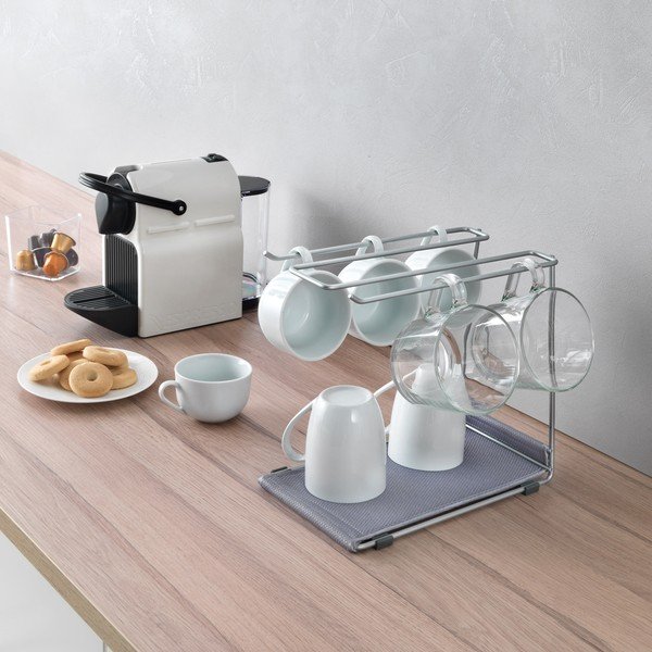 Sudraba krāsas tērauda vīna glāžu turētājs Calix – Metaltex-image-1