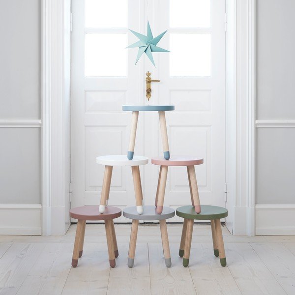 Rozā bērnu taburete Flexa Dots, ø 30 cm-image-1