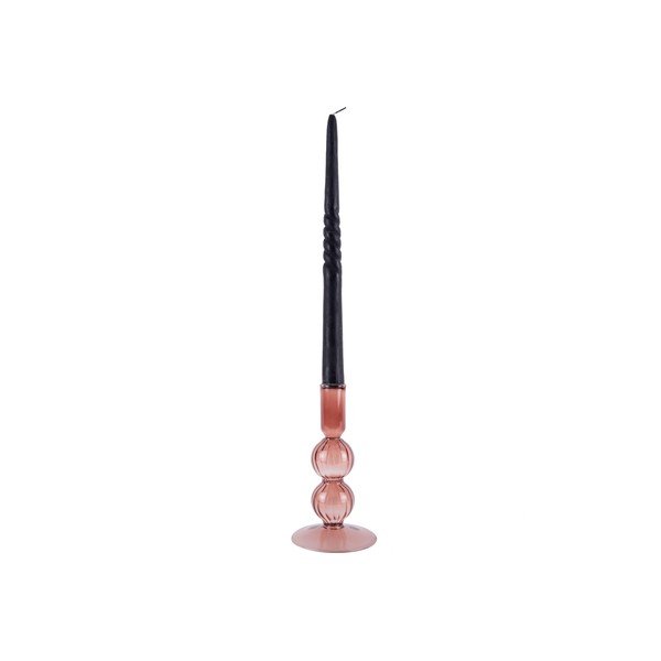 Rozā stikla svečturis PT LIVING Swirl Bubbles-image-1