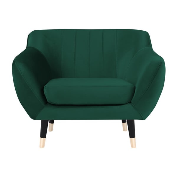 Zaļš atpūtas krēsls ar melnām kājām Mazzini Sofas Benito