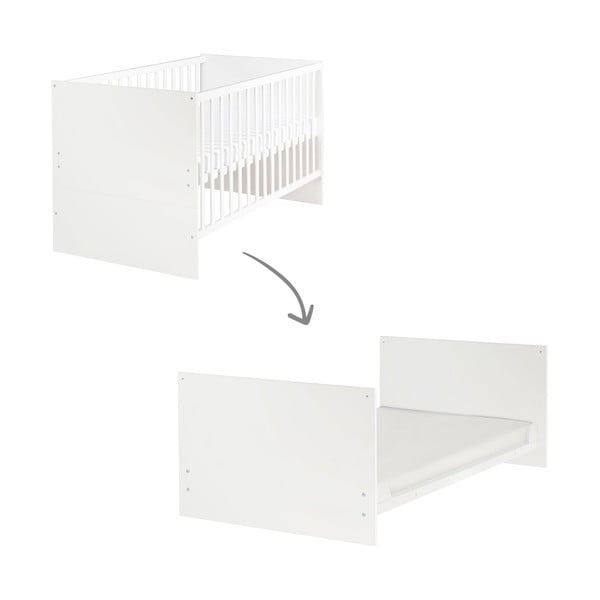 Balta bērnu gultiņa ar regulējamu augstumu 70x140 cm Anton – Roba-image-2