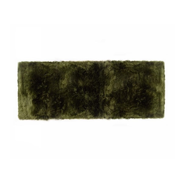 Tumši zaļš aitādas paklājs Royal Dream Zealand Long, 70 x 190 cm