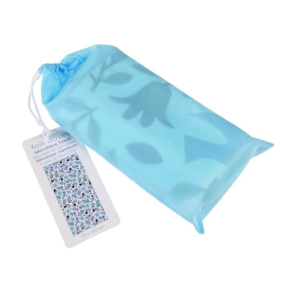 Zili balts mikrošķiedras dvielis Rex London Folk Doves, 70 x 150 cm-image-2