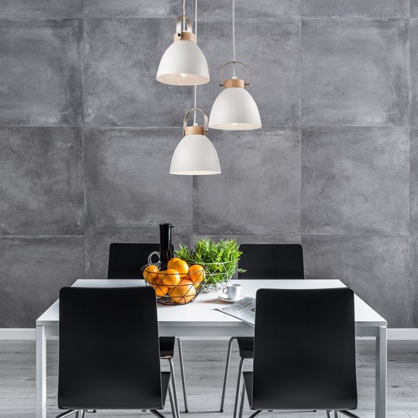 Balta piekaramā lampa ar metāla abažūru ø 37 cm Danielle – LAMKUR-image-2