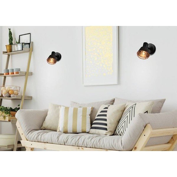 Melna metāla sienas lampa Neria – Candellux Lighting-image-1