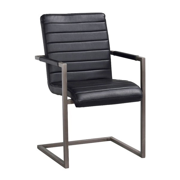 Melns krēsls ar melnu metāla pamatni Rowico Clive