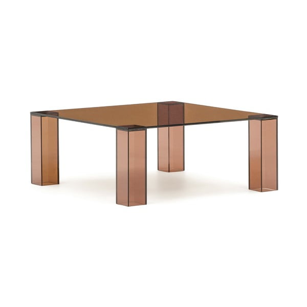 Brūns stikla žurnālgaldiņš 85x85 cm Adularia – Kave Home