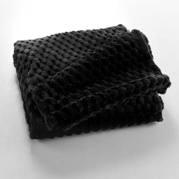 Melns pleds no mikroflaneļa 125x150 cm Mini Frosty – douceur d'intérieur