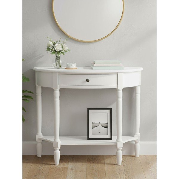 Balts priedes masīvkoka konsoles galds 32x93 cm Heritage – Premier Housewares-image-2