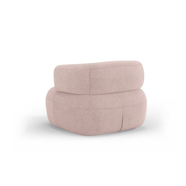 Gaiši rozā atpūtas krēsls no buklē auduma Jenny – Micadoni Home-image-3