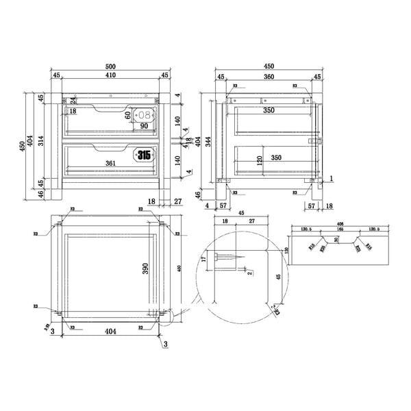 Brūns priedes koka naktsgaldiņš Vipack Alex-image-2