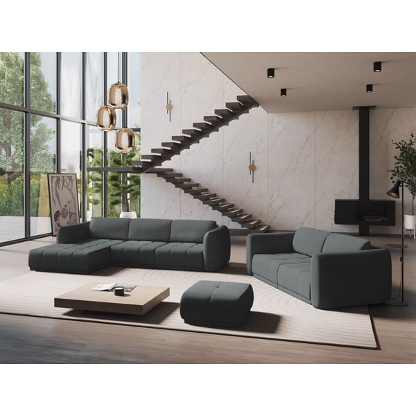 Tumši pelēks stūra dīvāns (ar kreiso stūri) Hoku – Makamii-image-1