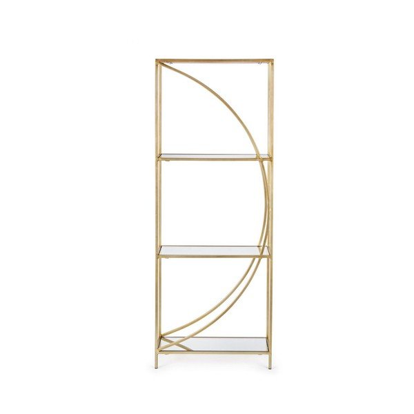 Zelta krāsas tērauda grāmatplaukts 56x151,5x25 cm Elenor – Bizzotto