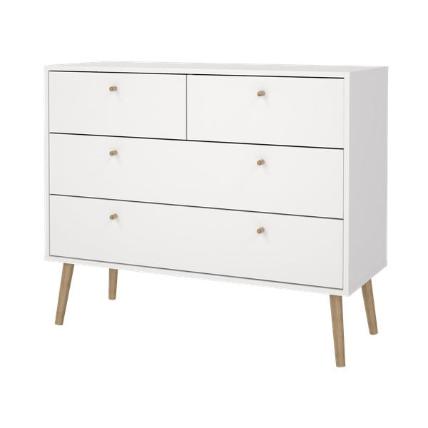 Balta zema kumode 99x82 cm Bodo – Tvilum-image-3