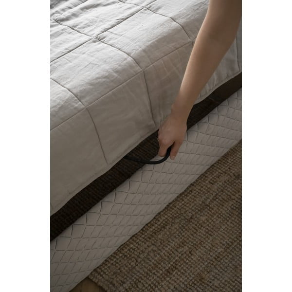 Bēša mīksta vienvietīga gulta ar režģi 90x200 cm Sleepy Luna – Miuform-image-1