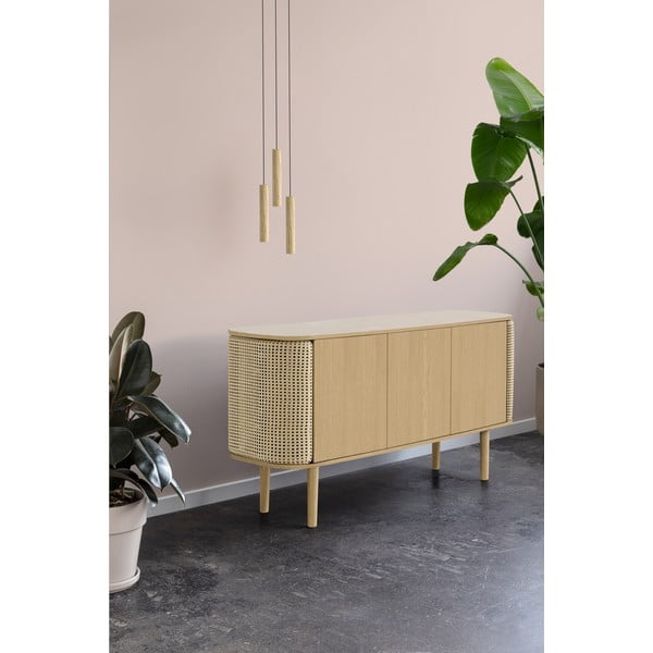 Dabīga toņa zema kumode ar ozolkoka imitāciju 150x75 cm Treasures – UMAGE-image-1