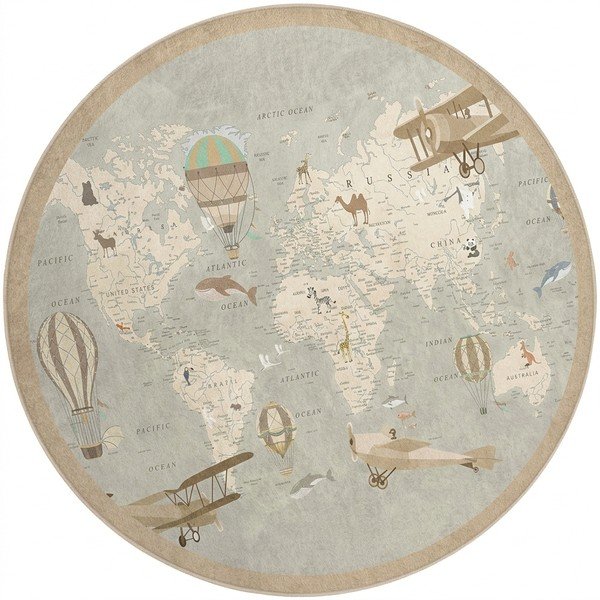 Mazgājams bērnu rotaļu paklājs ø120 cm Vintage World – Mila Home