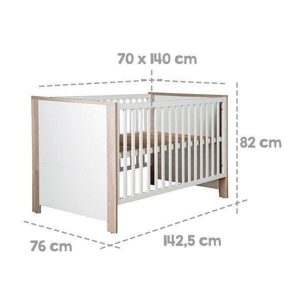 Balta/dabīga toņa bērnu gultiņa 70x140 cm Olaf – Roba-image-4