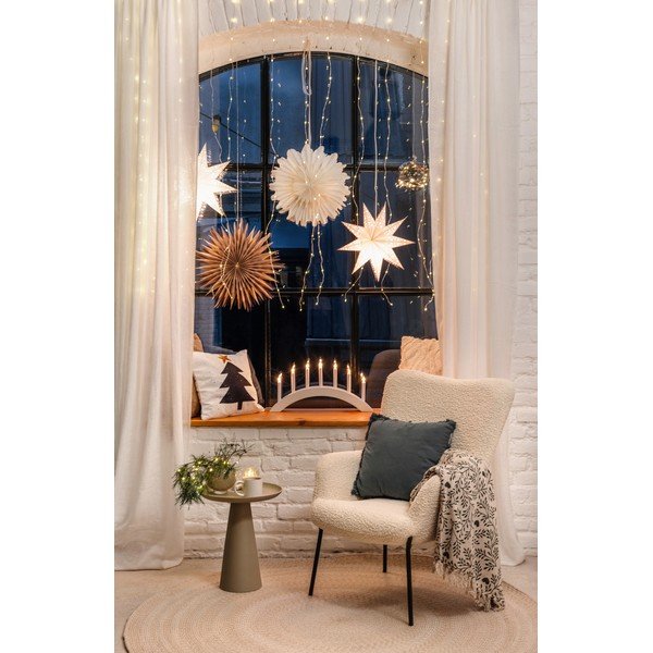 Zaļš/krēmkrāsas pleds 130x160 cm Maribelle – Bloomingville-image-1