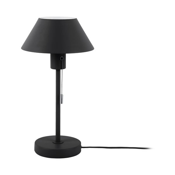 Melna galda lampa ar metāla abažūru (augstums 36 cm) Office Retro – Leitmotiv