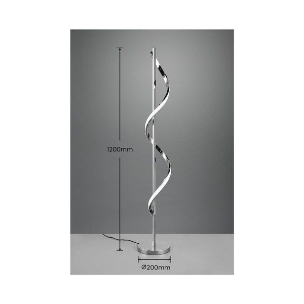 Spīdīgas sudraba krāsas LED stāvlampa ar regulējamu spilgtumu (augstums 120 cm) Isabel – Reality-image-4