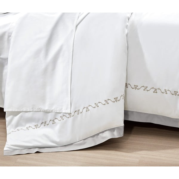 Balta divguļamā gultas veļa no kokvilnas satīna ar palagu 240x220 cm Diana – Mila Home Luxury-image-2