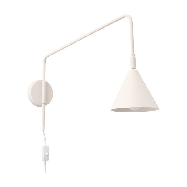 Krēmkrāsas sienas lampa ar vadu ø 14 cm Zylo – Sollux