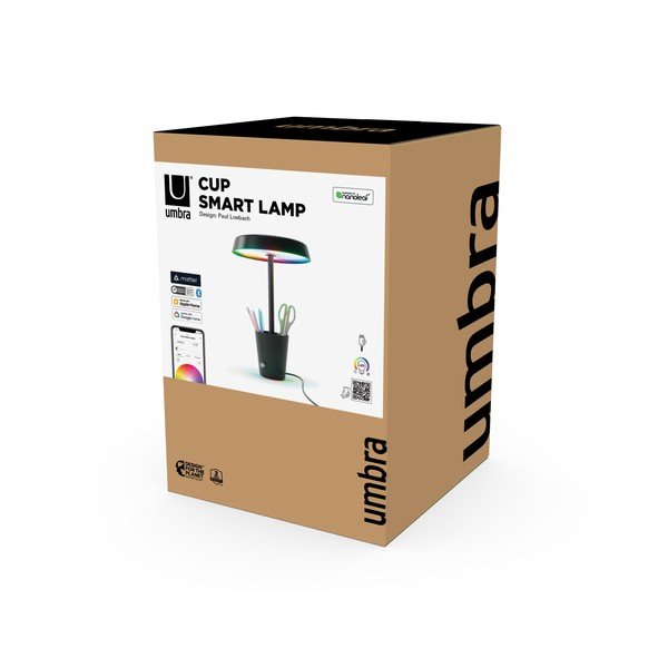 Matēti melna LED galda lampa (augstums 31 cm) Cup – Umbra-image-4