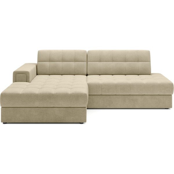 Gaiši brūns samta salokāms stūra dīvāns (ar kreiso stūri/ar zvilni) Blezalt – ELTAP