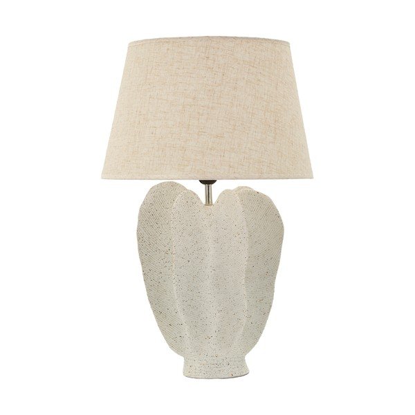 Krēmkrāsas galda lampa ar auduma abažūru (augstums 63 cm) Ester – Mauro Ferretti
