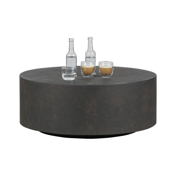 Tumši brūns kafijas galdiņš no šķiedraina māla WOOOD Dean, Ø 80 cm-image-1