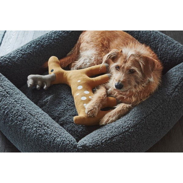Tumši pelēka buklē mājdzīvnieku gulta suņiem 71x91 cm Senso Graphite M – MiaCara-image-1