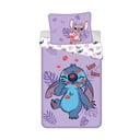 Violeta vienguļamā kokvilnas bērnu gultas veļa 140x200 cm Lilo and Stitch "Kiss" – Jerry Fabrics