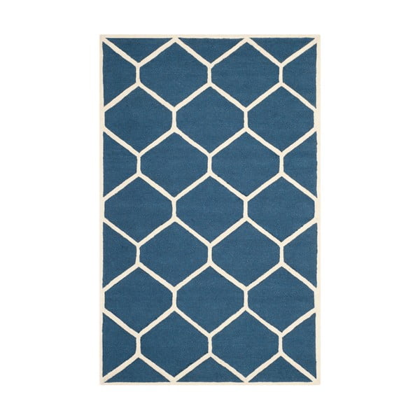 Zils vilnas paklājs Safavieh Lulu, 243 x 152 cm