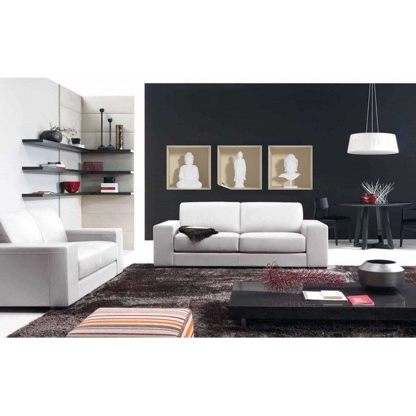 3 uzlīmju komplekts ar 3D efektu Ambiance White Buddha-image-2
