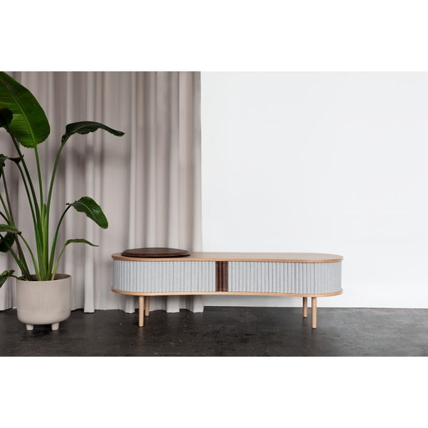 Brūns/bēšs TV galdiņš ar ozolkoka imitāciju 140x40 cm Audacious – UMAGE-image-1