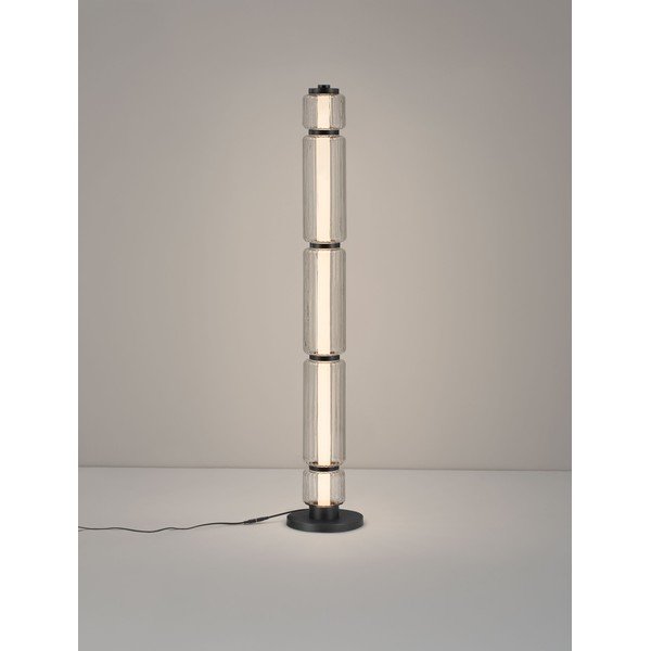 Matēti melna stikla LED stāvlampa (augstums 123 cm) Liesa – Nova Luce-image-2