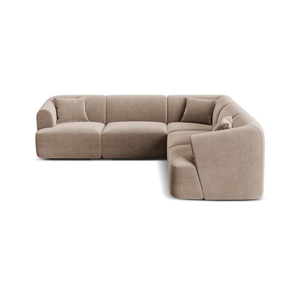 Gaiši brūns samta stūra dīvāns Campi – Cosmopolitan Design