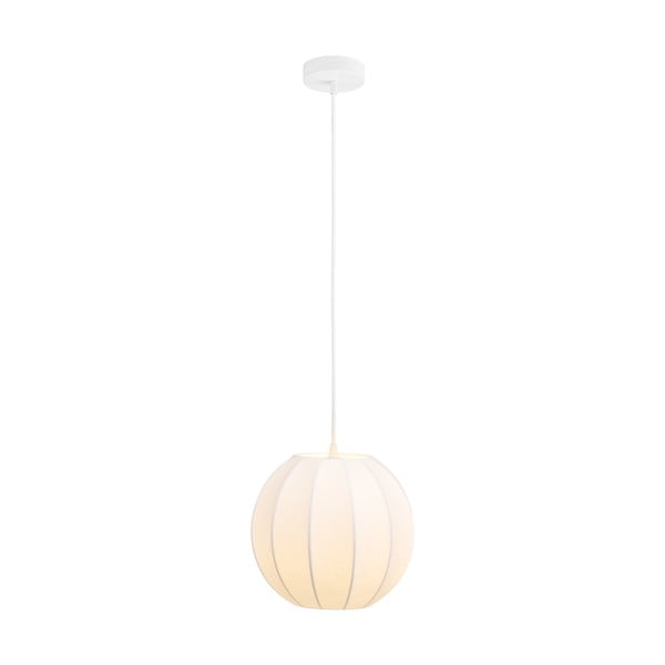 Balta piekaramā lampa ar auduma abažūru ø 25 cm Coventry – House Nordic-image-3