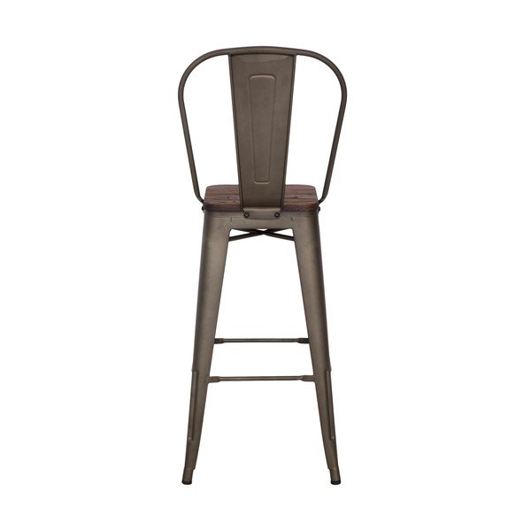 2 melni Mauro Ferretti Detroit bāra krēsli, augstums 115 cm-image-2