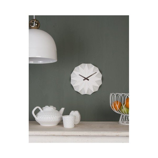 Balts sienas pulkstenis Karlsson Origami Ceramic-image-2