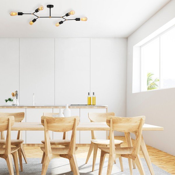 Melna griestu lampa 48x95 cm Sparrow – Opviq lights-image-1