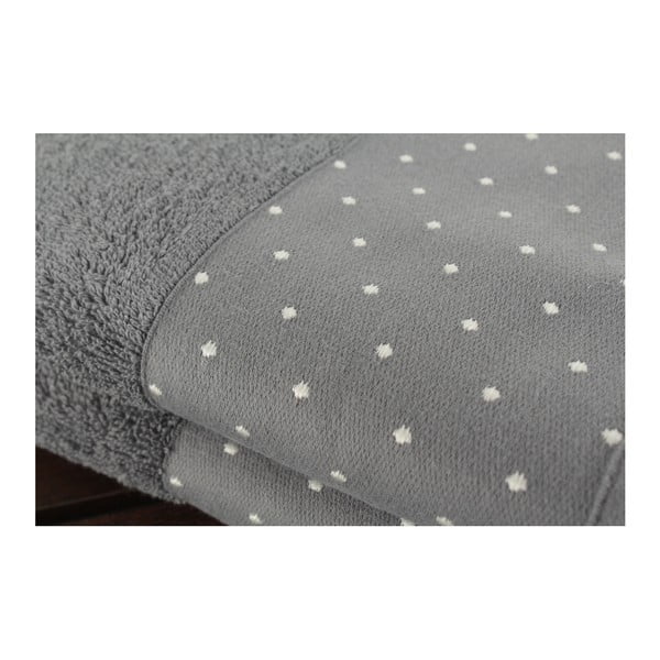 2 pelēku kokvilnas dvieļu komplekts Patricia, 50 x 90 cm-image-1