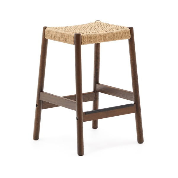 Brūni/dabīga toņa ozola masīvkoka bāra krēsli (2 gab.) (sēdekļa augstums 66 cm) Yalia – Kave Home