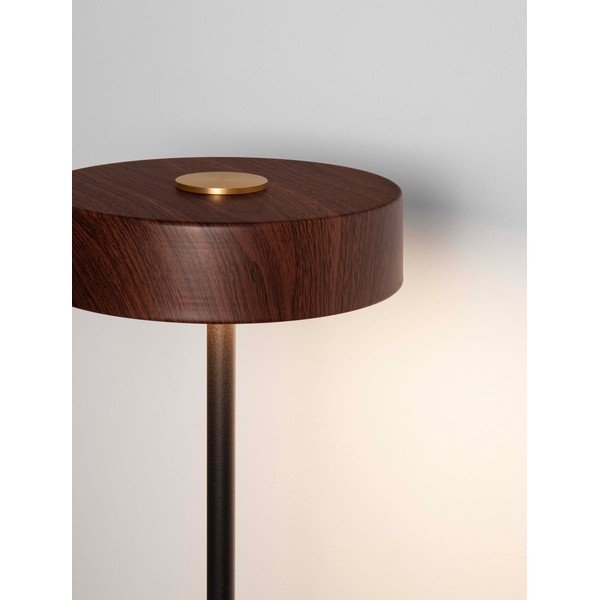 Melna/tumša dabīga toņa metāla LED stāvlampa (augstums 135 cm) Thea – Nova Luce-image-2