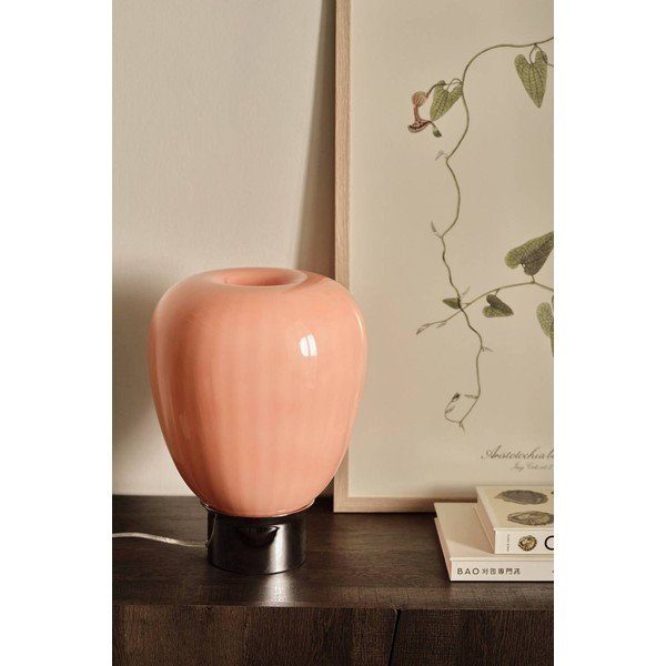 Rozā/spīdīgas sudraba krāsas stikla galda lampa (augstums 34 cm) Balloon – Ellos Home-image-3